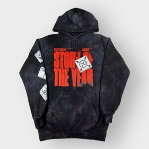 Black & Gray Tie Dye Sidewalks Story of the Year Hoodie Size M Limited Edition